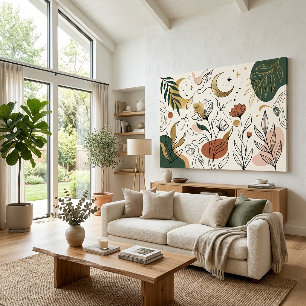 Aesthetic Canvas Wall Art Ideas for Living Rooms